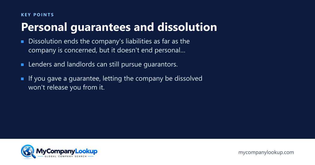 Personal guarantees and dissolution: key points