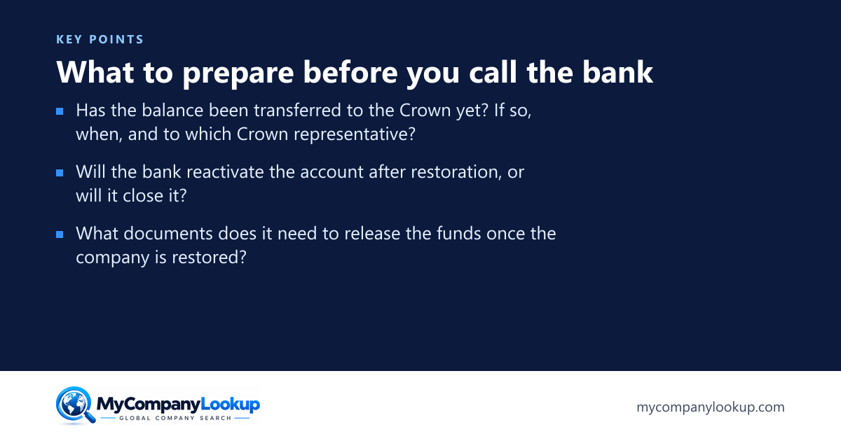 What to prepare before you call the bank: key points