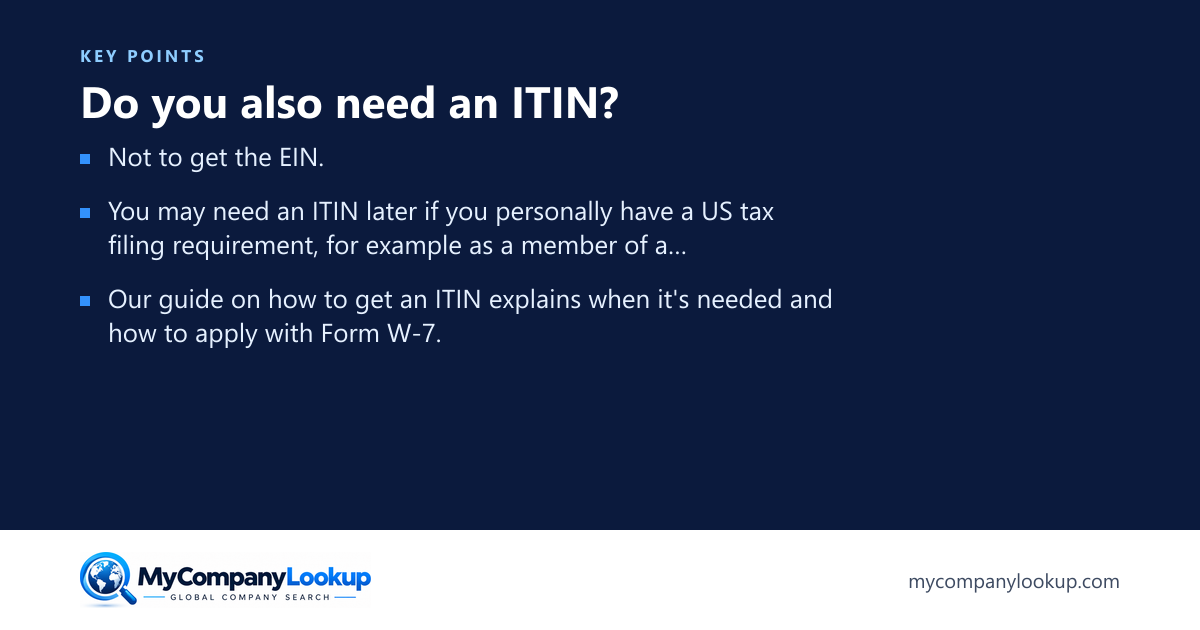 Do you also need an ITIN?: key points