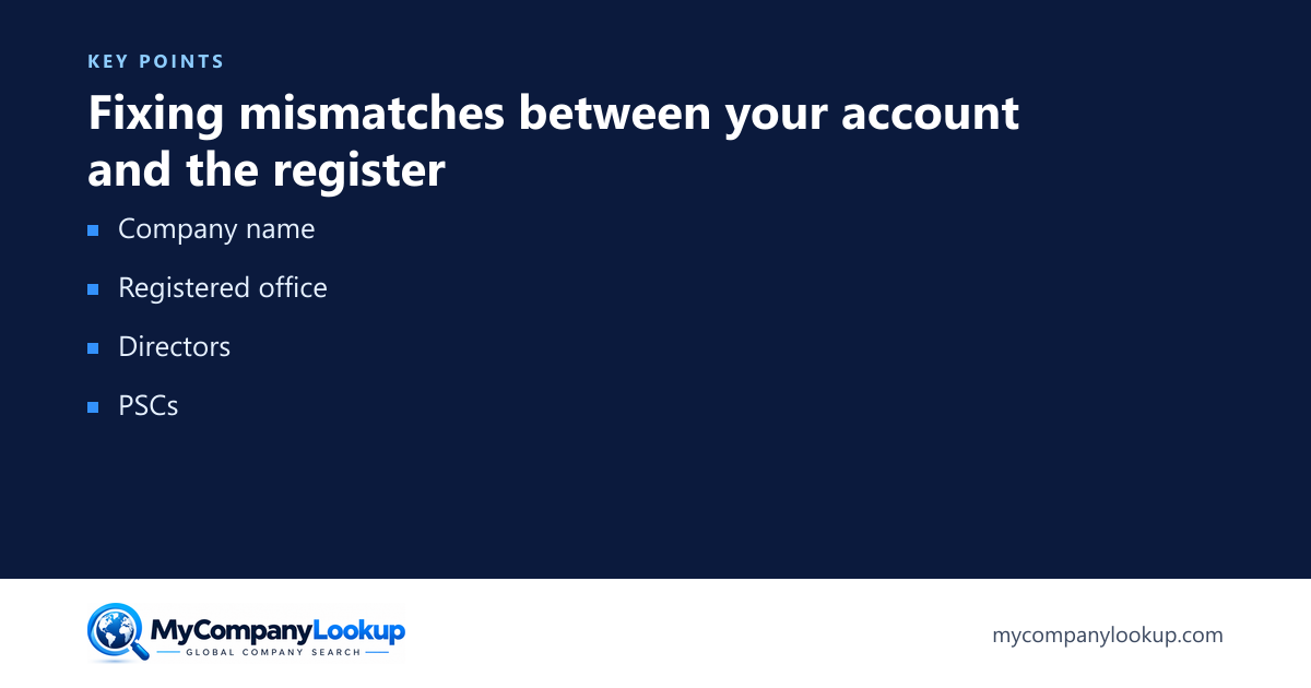 Fixing mismatches between your account and the register: key points