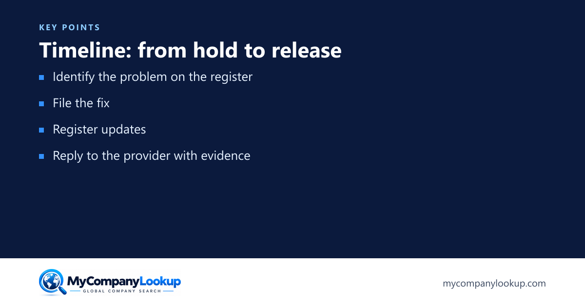 Timeline: from hold to release: key points