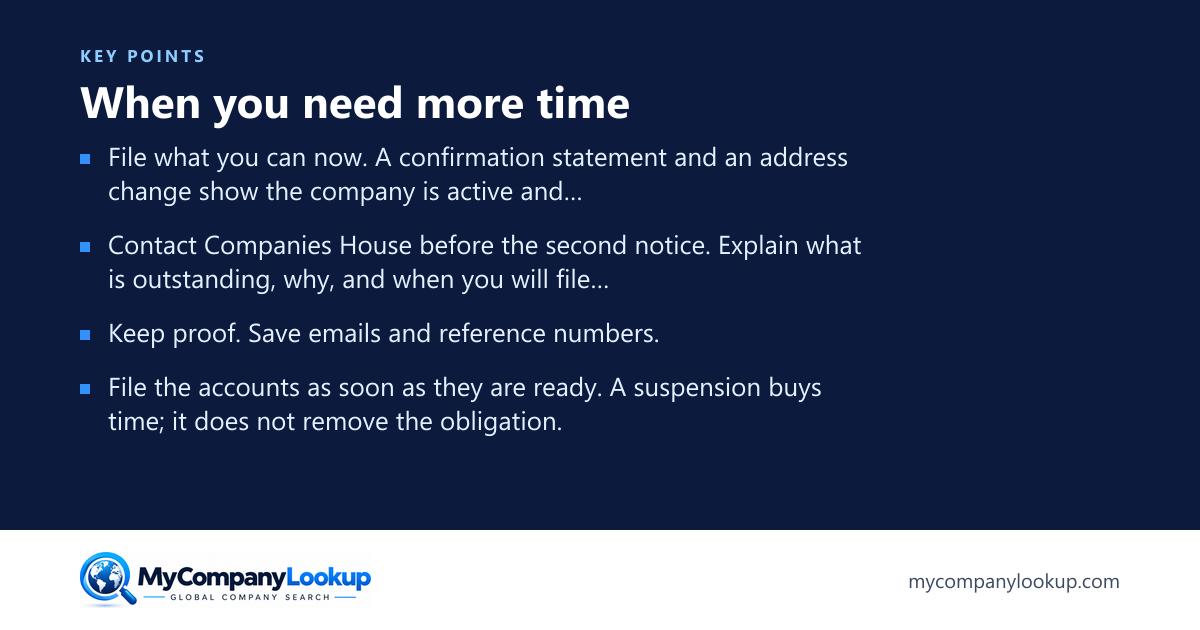 When you need more time: key points