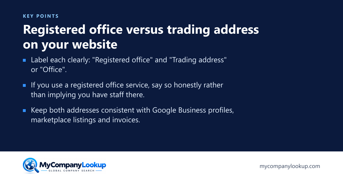 Registered office versus trading address on your website: key points