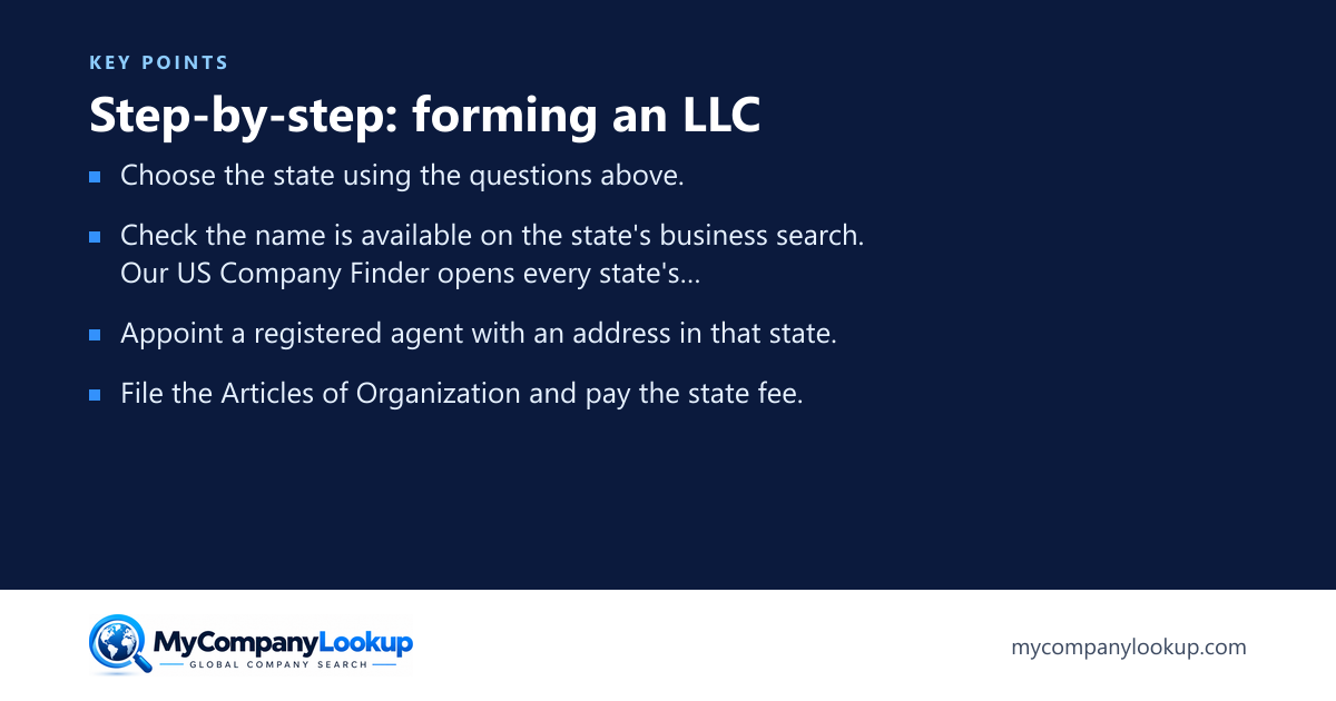 Step-by-step: forming an LLC: key points